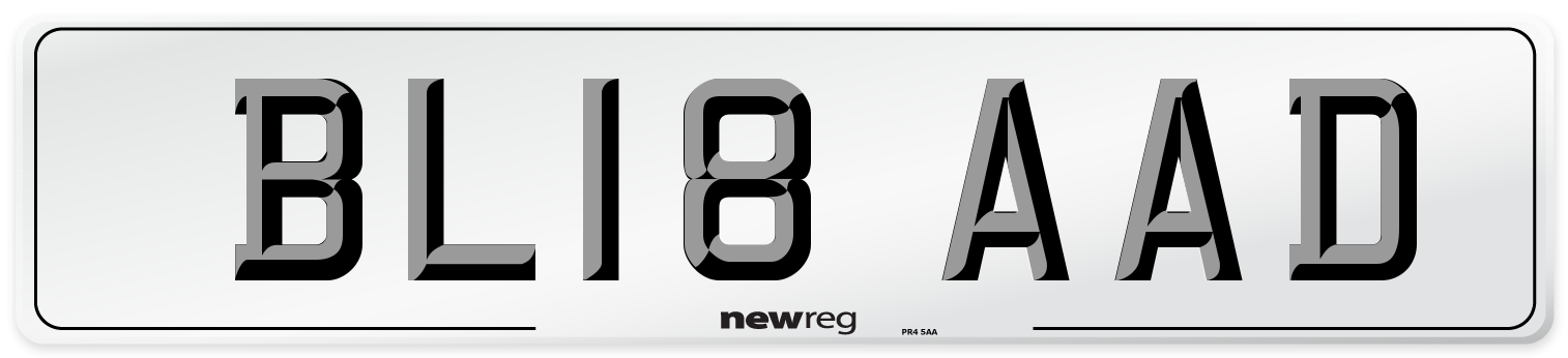 BL18 AAD Number Plate from New Reg